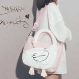 Autumn Winter Lamb Plush Shoulder Bag Student Messenger Bag