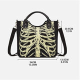 Gothic Skeleton Bones Skulls Crossbody Handbag