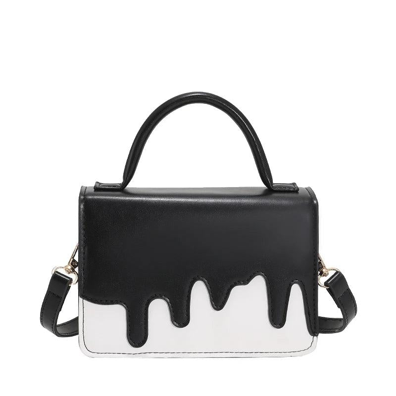 Women Pu Leather Shoulder Bag Square Flap Handbag with Long Strap