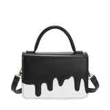 Women Pu Leather Shoulder Bag Square Flap Handbag with Long Strap