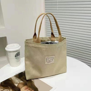 Canvas Tote Bag Hand Carry Lunch Bag