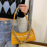 Women's Crocodile Pattern Chain Bag for Travel