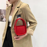 Women's Small Pu Leather Handbag Metal Chain Messenger Purse Mini Bag