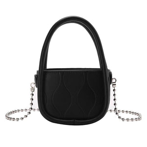 Women's Small Pu Leather Handbag Metal Chain Messenger Purse Mini Bag