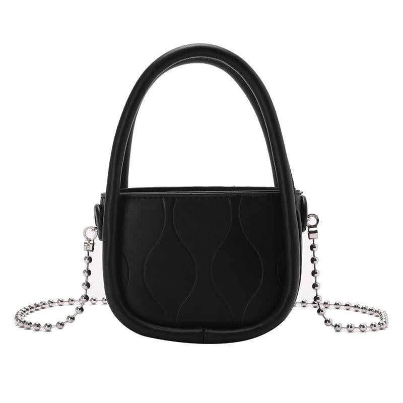 Women's Small Pu Leather Handbag Metal Chain Messenger Purse Mini Bag