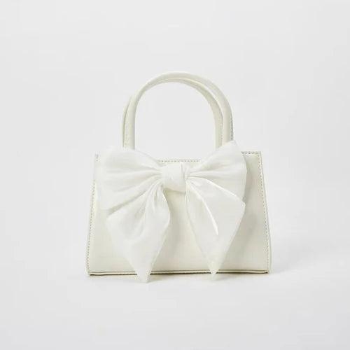 Sweet Bowknot Women Small Square Shoulder Bag Flap PU Leather Clutch