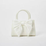Sweet Bowknot Women Small Square Shoulder Bag Flap PU Leather Clutch