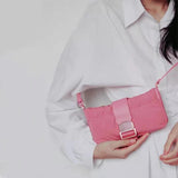 Canvas Vintage Baguet Bag Pink Summer Handbags Long Strap Women Messenger Bags