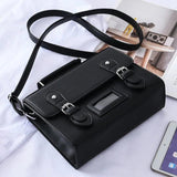 Vintage PU Leather Women Messenger Bag Small Square Shoulder Bag