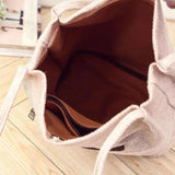 Linen Eco Reusable Foldable Women Shoulder Bag Vintage Books Travel Tote