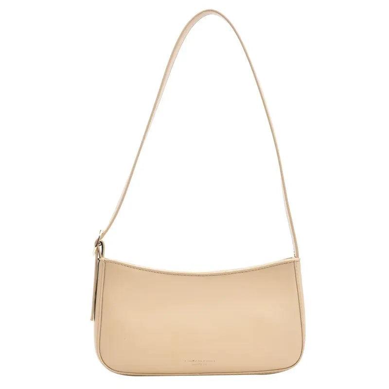 Vintage Leather Armpit Shoulder Pouch Solid Clutch Purse Handbag