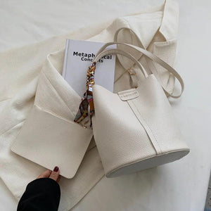 Versatile Messenger Bag Handbag Retro Bucket Bag