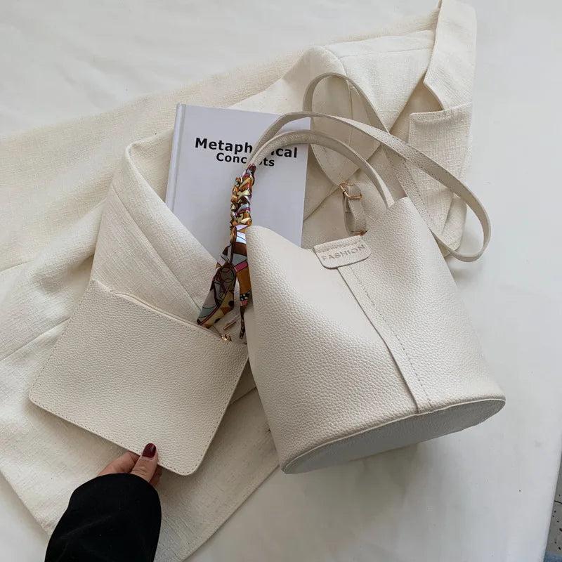 Versatile Messenger Bag Handbag Retro Bucket Bag