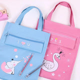 Student Oxford Storage Bag Large Capacity Tuition Bag Unicorn Animals School Tot