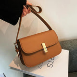 Women Shoulder Bag Solid Handbag INS Black/Coffee/Brown PU Leather Square Bags