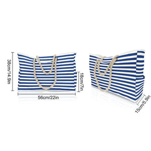 Waterproof Beach Tote Bag Large Capacity Striped Shoulder Bag