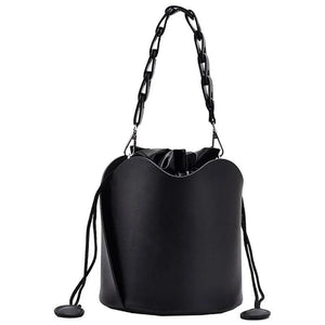 Retro Bucket Bag Ladies Shoulder Bag Drawstring Texture Messenger