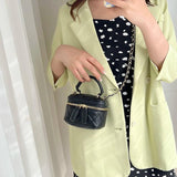 Mini Square Crossbody Purse Bag Quilted Pattern Sling Messenger Bag