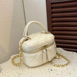 Mini Square Crossbody Purse Bag Quilted Pattern Sling Messenger Bag