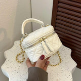 Mini Square Crossbody Purse Bag Quilted Pattern Sling Messenger Bag