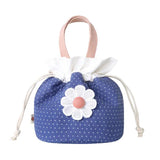 Flower Storage Bag Makeup Bags Drawstring Portable Handbag