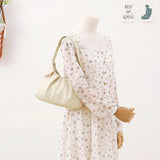 Women Commuter Shoulder Bag Cloud Pleated Pu Leather Handbags