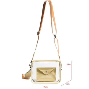 Women Shoulder Bag PVC Transparent Crossbody Handbag Purse Messenger Bag Set