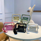 Women Shoulder Bag PVC Transparent Crossbody Handbag Purse Messenger Bag Set