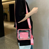 Women Shoulder Bag PVC Transparent Crossbody Handbag Purse Messenger Bag Set
