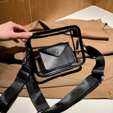 Women Shoulder Bag PVC Transparent Crossbody Handbag Purse Messenger Bag Set