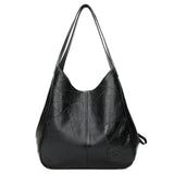 Vintage Leather Handbags Women Bags Large Capacity Tote Bags