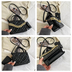 Retro Diamond Small Square Chain Handbag for Women