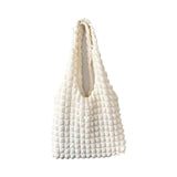 Korea Bubble Shoulder Bag Girl's Heart Pleated Clouds Handbag