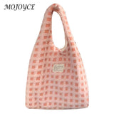 Autumn Winter Plush Shoulder Bag Soft Fleece Casual Handbag