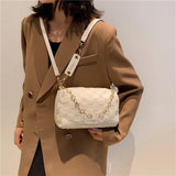 Ladies Pillow Chain Leather Shoulder Bag Women's Crossbody Bag