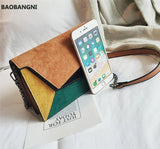 Matte Patchwork Crossbody Bag Women Chain Flap Handbag Small Square Bag