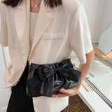 Women's Bow Chain Shoulder Bag Ruffle Handbag