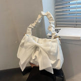 Women's Bow Chain Shoulder Bag Ruffle Handbag