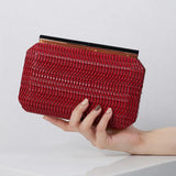 Vintage Straw Square Bag Woven Knitting Clutch Handbag