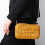 Vintage Straw Square Bag Woven Knitting Clutch Handbag