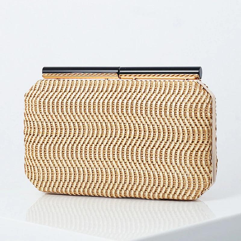 Vintage Straw Square Bag Woven Knitting Clutch Handbag