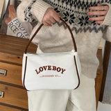 Vintage Corduroy Underarm Bag for Women Small Tote Purse