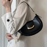 Women's Vintage Shoulder Bag Pu Leather Saddle Purse Messenger Bag