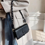 Small Square Crossbody Bag PU Leather Shoulder Bag for Women