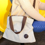 Canvas Shoulder Bag for Women Girls Large Size Crossbody Satchel Student