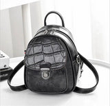 Crocodile Print Small Backpack Multi-Functional