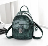 Crocodile Print Small Backpack Multi-Functional
