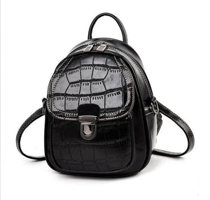 Crocodile Print Small Backpack Multi-Functional