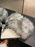 Soft Plush Faux Fur Women's Crossbody Bag Chains