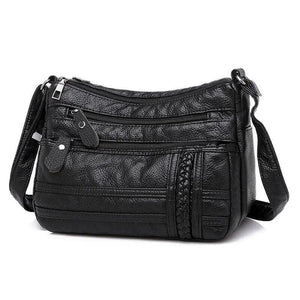 Women Bag Soft PU Leather Shoulder Bag Multi-layer Crossbody Handbag